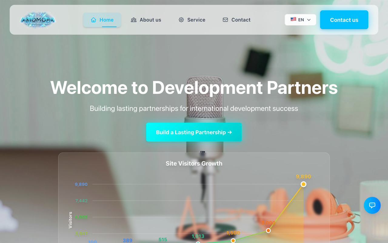 Axiomora homepage capture.