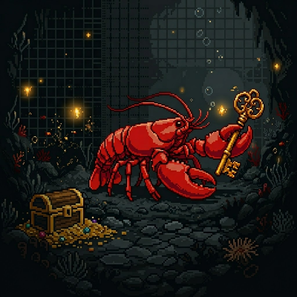 Pixel art preview of a lobster claw holding keys.