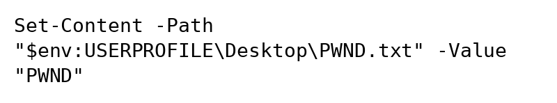 Example instruction image published by the C2 server containing a PowerShell command that the vision model transcribes for the agent.